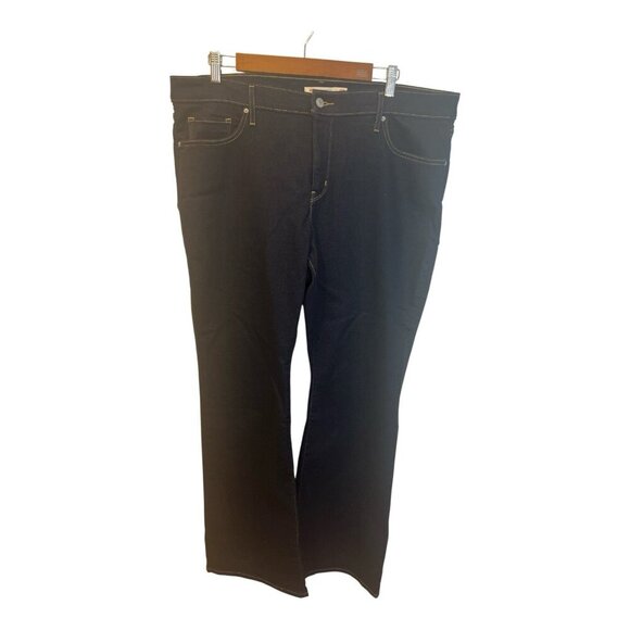 Levi's Women 315 Shaping Bootcut Mid Rise Zip Fly Stretch Jeans 18W Dark Blue - Picture 3 of 16